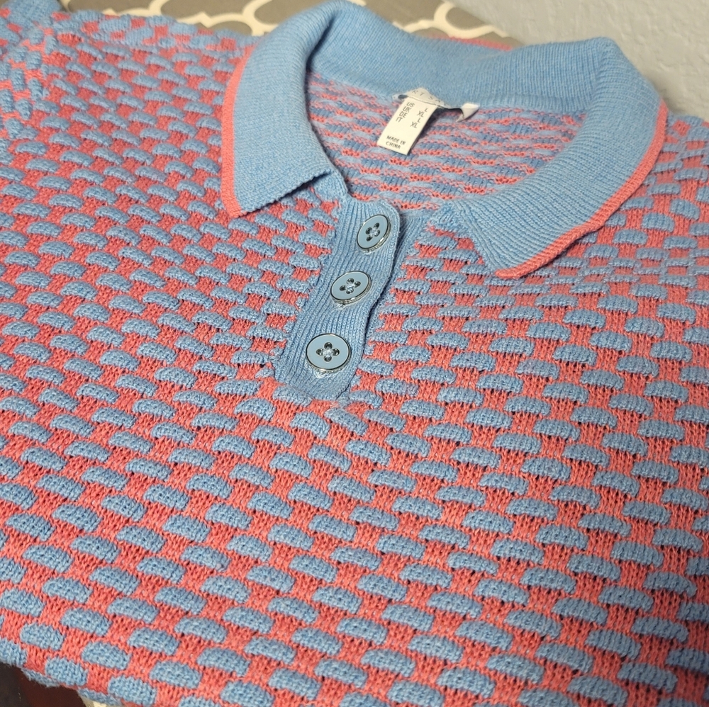 Sport Savvy Elbow Sleeve Polo Sweater Newer Used